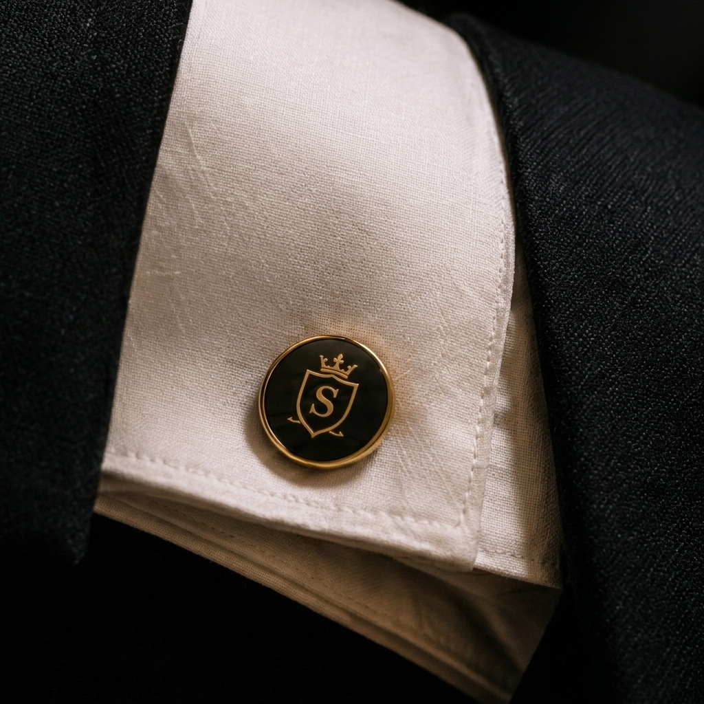 Sterling Cufflinks On Shirt