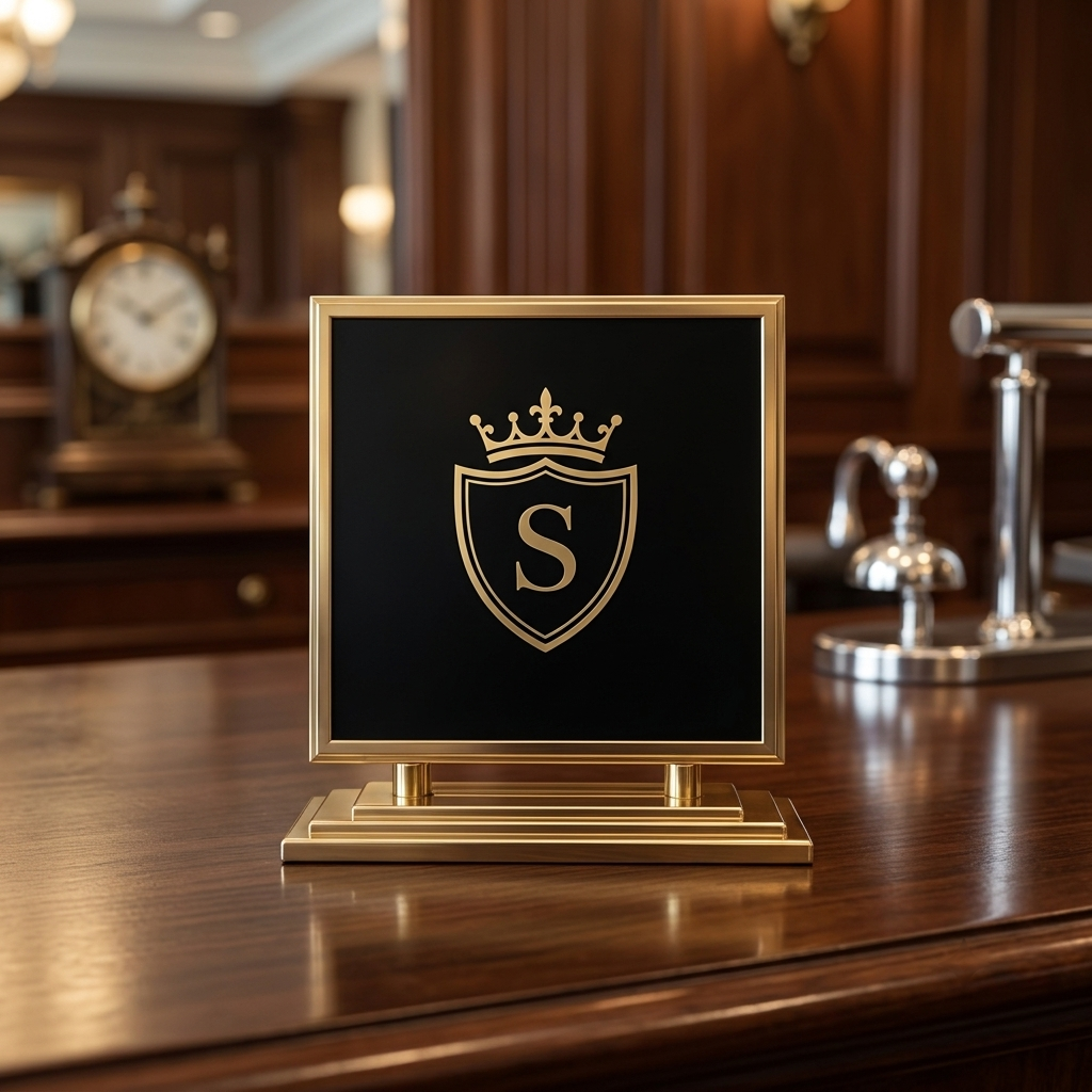 Sterling Desk Plaque Detail