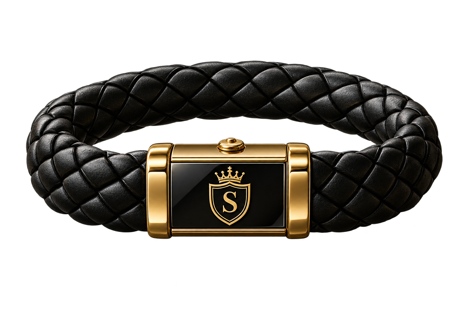Sterling Braided Leather Bracelet